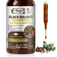 Alliwise Black Walnut Clove Wormwood Liquid Drops 10 in 1 Supplement for Cleanse Detox Digestive Health Gut-Friendly Alcohol-Free