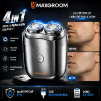 MAXGROOM Mens Electric Shaver IPX6 Waterproof Wet & Dry Use Premium Metal Build Long Lasting Rechargeable Battery Portable Facial Razor for Home Travel Use