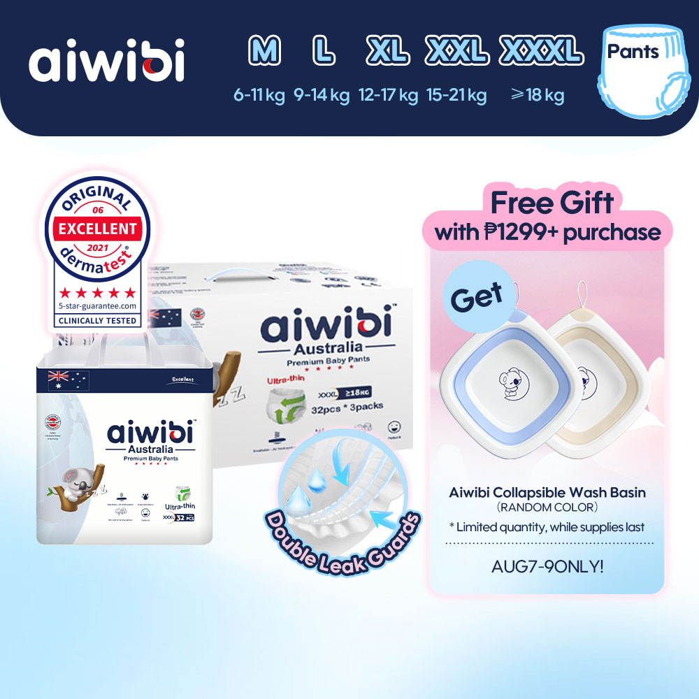 [Carton Box] Aiwibi Light Feather Baby Pants（M-XXXL）Pants Pull-up diaper pants Soft and breathable
