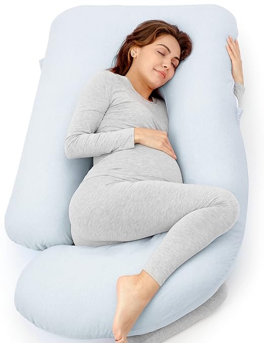 Original Momcozy Pregnancy Pillows for Sleeping U Shaped Full Body Maternity Pillow with Removable Cover - Support for Back Legs Belly HIPS for Pregnant Women