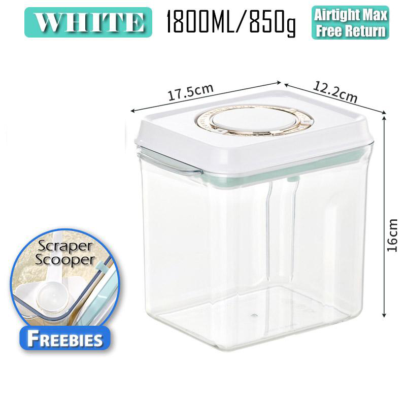 Airtight Milk Powder Container with Scooper Scraper and Cleaning Brush Pop lock One press open release your hand NO BPA