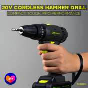 TITANIUM Cordless Hammer Drill with 2 Batteries and Case