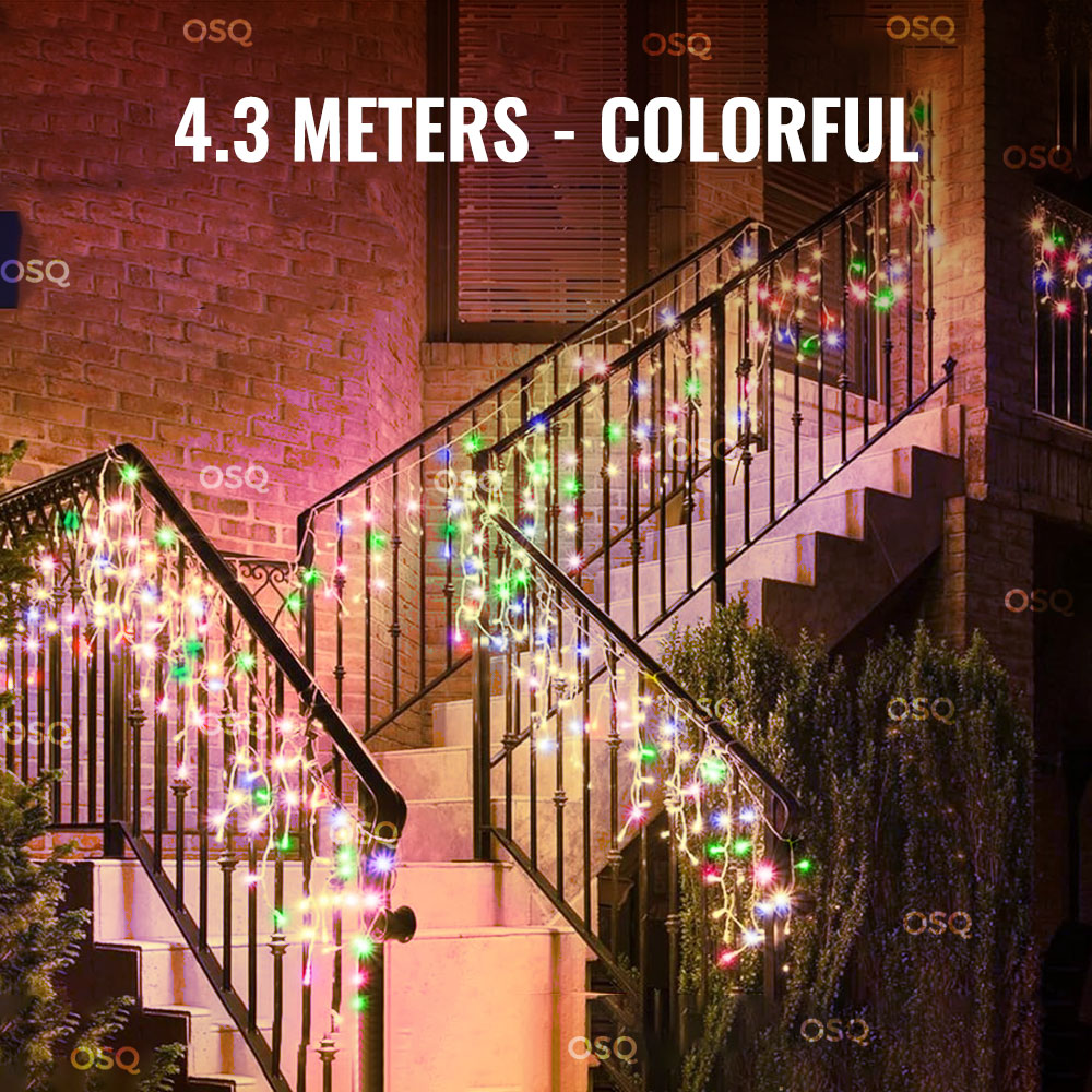 OSQ 96/200LED Solar Power Christmas Fairy String Light Curtain Light Christmas Light