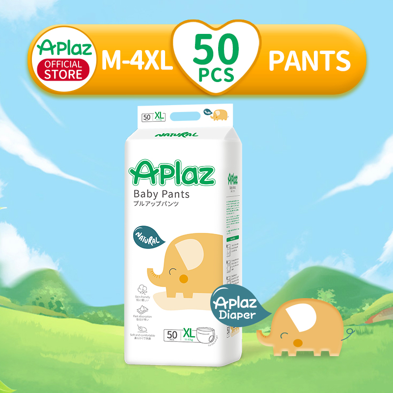 Aplaz Korean Diaper Pants NB-XXXXL 50pcs Pullup Breathable Ultra Thin And Dry Unisex