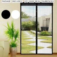 Twol Magnetic Screen Door Mesh Net BLOCK Mosquito Fly Insect Bug Curtain size 100x210cm PACKAGE INCLUDES: 1PC DOOR MESH THUMBTACKS