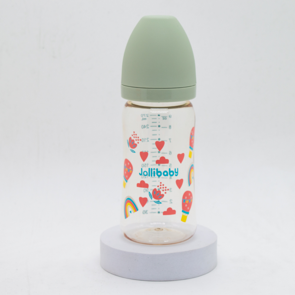 Jollibaby Feeding Bottle Pastel Color Non-Slip Cap 270ml PPSU Newborn Baby Nursing Bottles