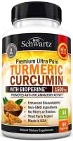 Bio Schwartz Turmeric Curcumin 1500mg with BioPerine 90 Veggie Capsules