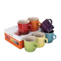 LE CREUSET French 350ml Mugs New Rainbow 6 Piece Set