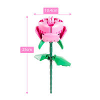 Flowers Building Blocks Tulip Sunflower Pink Rose Carnation Chrysanthemum Jasminum Valentine Girl Birthday Gift Toys