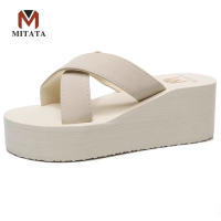 MITATA 2.7 inch Wedge Non-Slip Sole Women Slippers