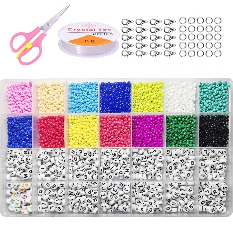 🔥🔥5000Pcs Rice Beads DIY Beaded Bracelet Material Early Education Alphabet Beads Jewelry Accessories Making and Crafts Set🔥🔥
