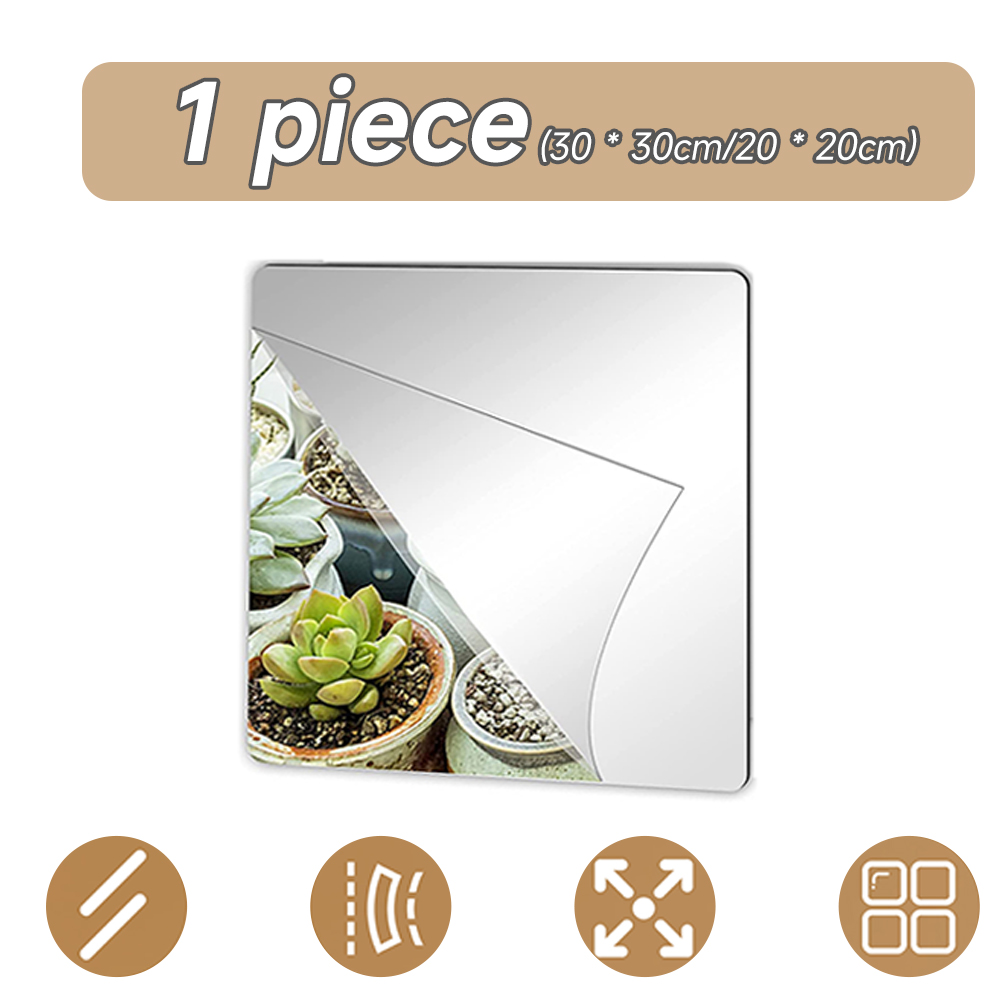 KEYCOOL HD mirror whole body wall mirror sticker wall glass full-body bathroom wall mirror wall Self adhesive whole body mirror bendable acrylic Splicing DIY for Bedroom/Bathroom