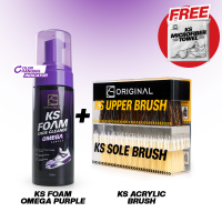 KS Foam – Premium Sneaker Cleaner Dry Clean Neutral Formula Shoe Cleaning Foam No-Rinse White Shoes Care Set KSORIGINAL