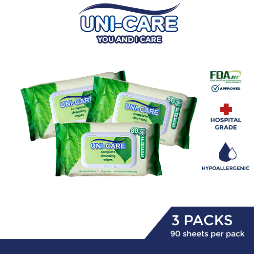 Uni-Care Complete Cleansing Wipes 90s Pack of 3