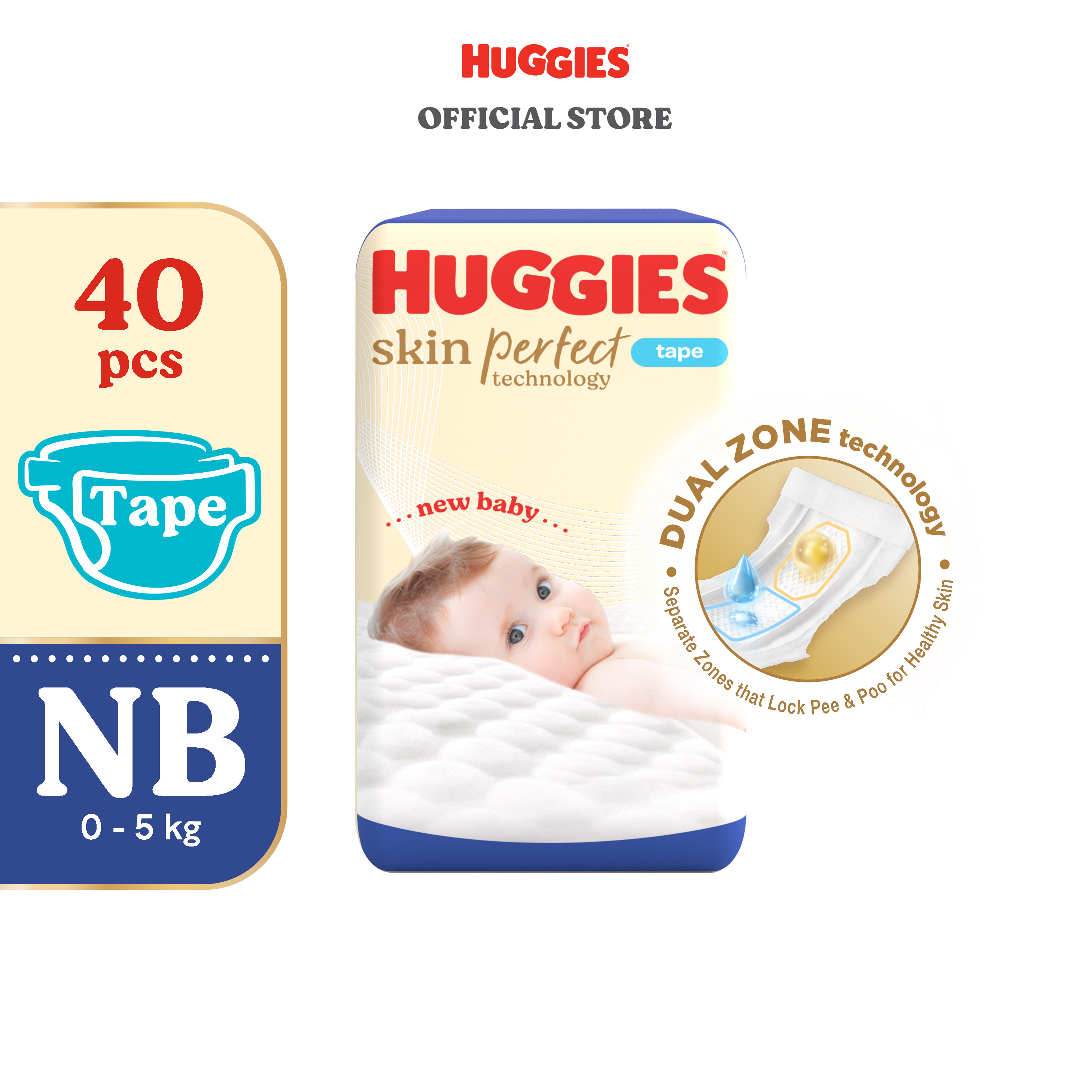 Huggies Skin Perfect Newborn Diaper - 40 pcs