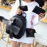 4 In 1 Korean Backpack With Bear Korean Vintage Bag Set Tassel Leather Backpack Sling Bag Pouch Card Holder Set School Bag Casual Backpack August 2018 - 2 4 in 1 Korean Backpack with Bear Korean Vintage Bag Set Tassel Leather Backpack Sling Bag Pouch Card Holder Set School Bag Casual Backpack - 2