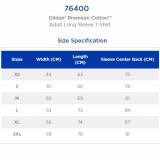 76400 Gildan? Premium Cotton? Adult Long Sleeve T-Shirt (White) September 2018 - 3 76400 Gildan? Premium Cotton? Adult Long Sleeve T-Shirt (White) - 3