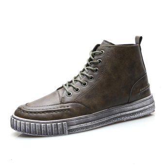 Winter England leather Waterproof shoes Men sneakers Green Green