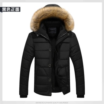 black Winter Jacket Men Casual Cotton Thick Warm Coat Men's Outwear Parka NEW Plus size 4XL Coats Windbreak Snow Military Jackets - intl