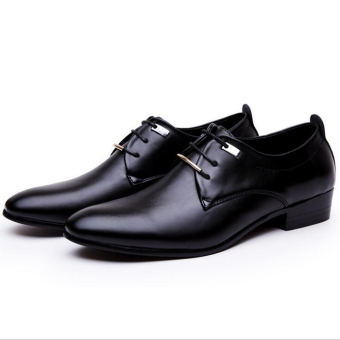 The British Leather Men pointed Shoes Men shoes Black Black