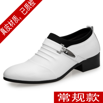 The British Leather white men shoes leather shoes White 2677 flat heel Models