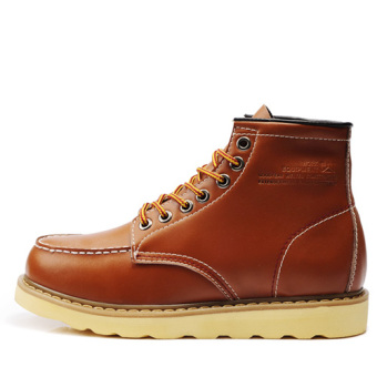 The British Plus velvet hight-top worker boot Martin boots Yellow Brown single layer Yellow Brown single layer