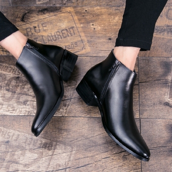 The British Leather pointy-toe hight-top leather shoes men's shoes 6119 foot covering shoes heel elevator 5 cm