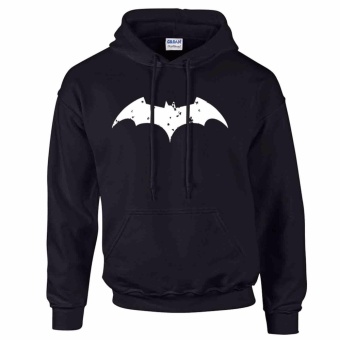 iGPrints BATMAN Distressed Logo Inspired DC Hoodie Jacket Black