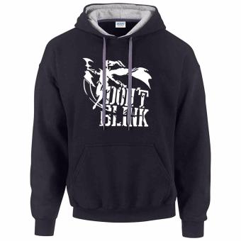 iGPrints Dont Blink Phantom Assassin DOTA 2 Esports Contrast Hoodie Jacket Black Grey