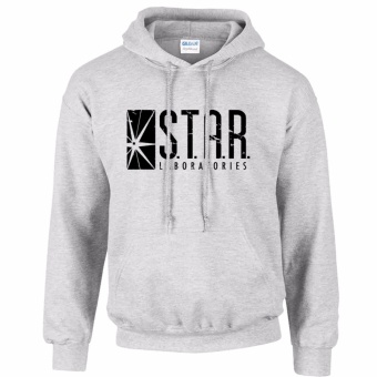 iGPrints S.T.A.R. Laboratories Inspired Distressed Logo STAR LABS Hoodie Jacket Grey
