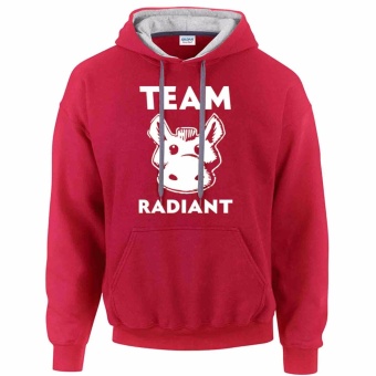 iGPrints TEAM RADIANT DOTA 2 Fan Inspired Design Contrast Hoodie Jacket Red Grey