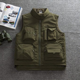 Korean version of the padded pockets tactical vest photography vest (Army Green)