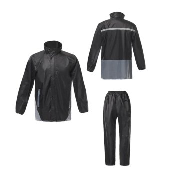 luminous thickened rain coat suit - Black - intl