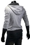 Men's Thin Oblique Zipper Hoodie Slim Jacket (Grey) August 2018 - 4 Men's Thin Oblique Zipper Hoodie Slim Jacket (Grey) - 4