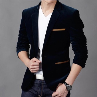 navy blue New Arrival slim fit Men Suit costume homme Vest Formal Business mens blazer Suit mens suits wedding jacket - intl