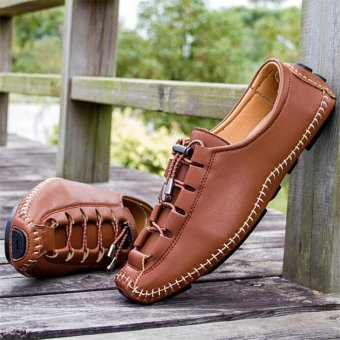 style men fashion leather doug shoes flat casual sheos - intl