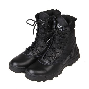 Tactical Army Mens Lace Up Shoes Sports Desert Ankle Boots Waterproof Black-Intl
