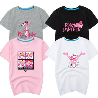 The Pink Panther cartoon cotton men Plus-sized ban xiu shan T-shirt Pink Panther T-shirt: Gray B + black A + pink D + white C