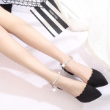Summer Beaded Suede High Heels Fashion Sandals Fine With Pointed High Heels Black - Intl August 2018 - 3 Summer Beaded Suede High Heels Fashion Sandals Fine with Pointed High Heels Black - intl - 3