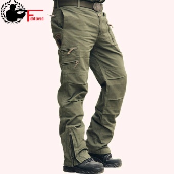 Tactical Pants Male 101 Airborne Casual Plus Size Cotton Trouser Multi Pocket Military Style Army Camouflage Men's Cargo Pants Army Green - intl