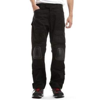 Tactical Pants With Knee Pad Protection Black - intl