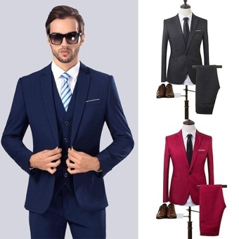 The High Quality Spring Business and Leisure Suit A Two-piece Suit The Groom's Best Man Wedding 8 Colors - intl