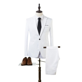 The new men's casual suit two suit white - intl