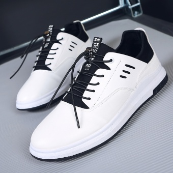 The Summer Male Shoe Leather Casual Shoes Men's Casual Shoes Men Shoes New Men's Korean Tide White - intl