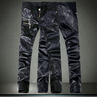 The trend of black new autumn and winter leather pants.