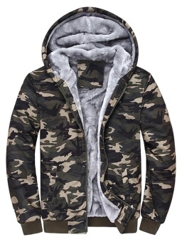 Thermal Zip Up Camouflage Hoodie - intl