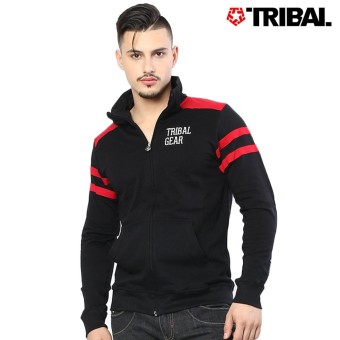 TRIBAL Motorcyle Trucker Men's Hoodie Jacket Black/Red