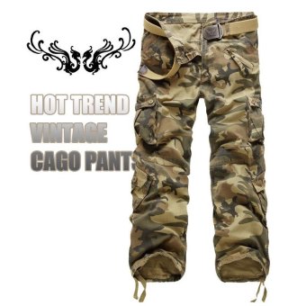 US ARMY Men's Camouflage Pure Cotton Cargo PantsColor:Tohung - intl