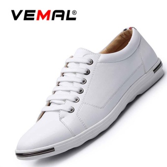 VEMAL Men's Casual Leather Shoes Big Size 38-48 Men Fashion Sneakers Skate Shoes Kasut Lelaki White - intl