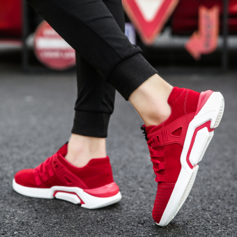 Versatile winter New style mens sports casual shoes men shoes Red Men Sneakers Rubber Shoes